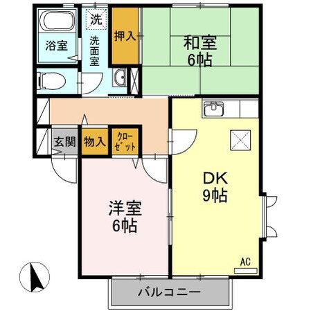 フレッシュグリーン21　A棟の物件間取画像